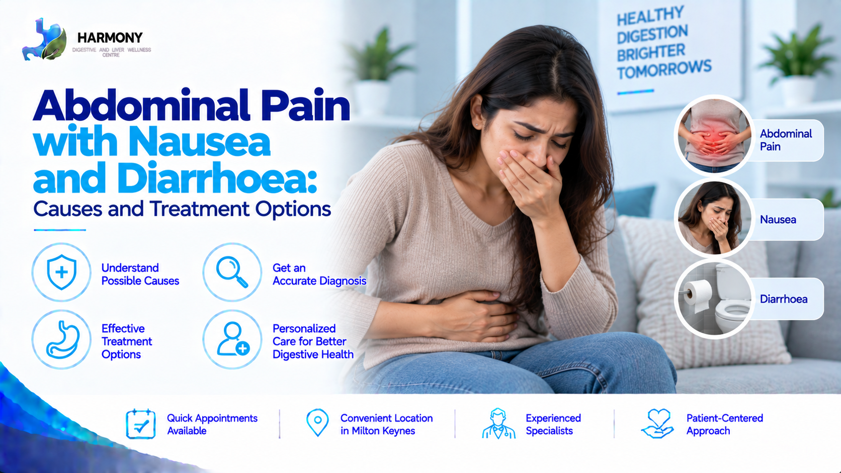 Abdominal Pain with Nausea and Diarrhoea: Causes and Treatment Options